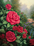 unknow artist Red Roses in Garden